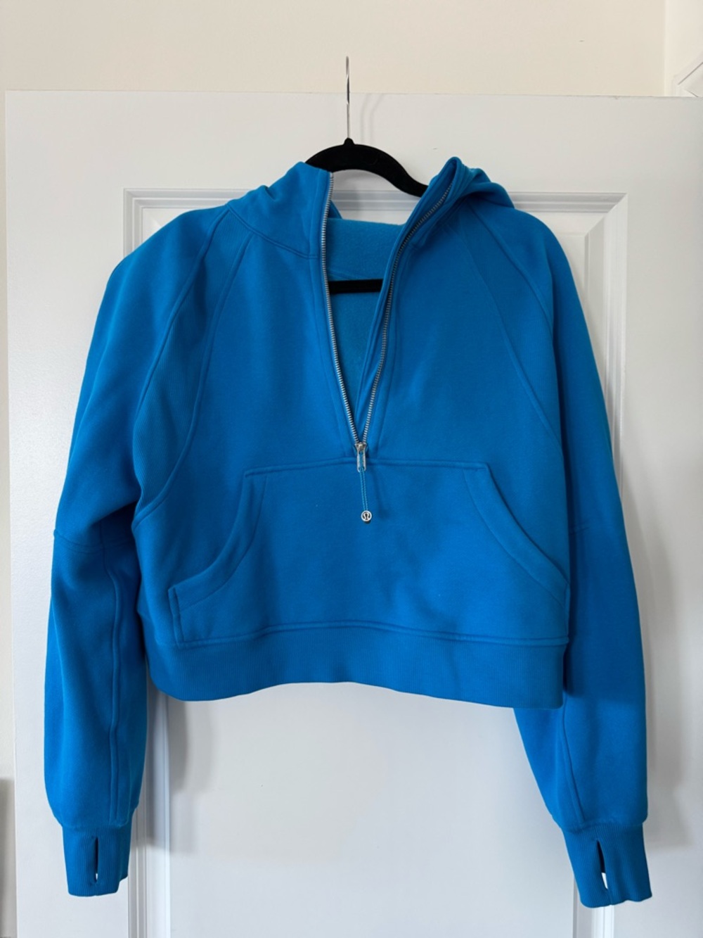 Bright Blue Half-Zip Hoodie Sweatshirt